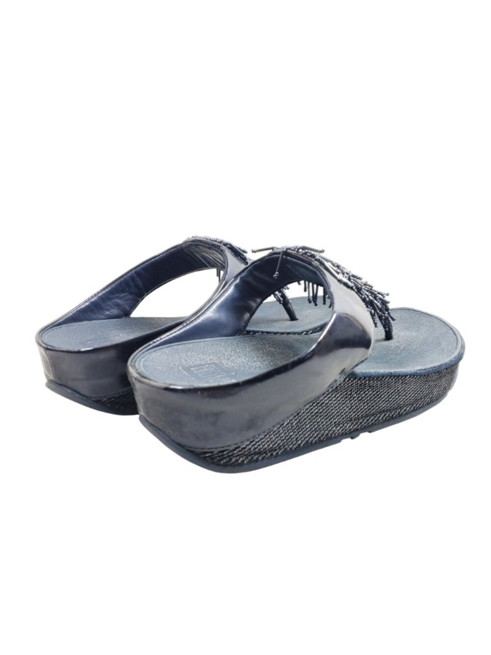 FitFlop Blue Beaded Fringe Womens Size 7 Thong Sandals - Picture 3 of 10